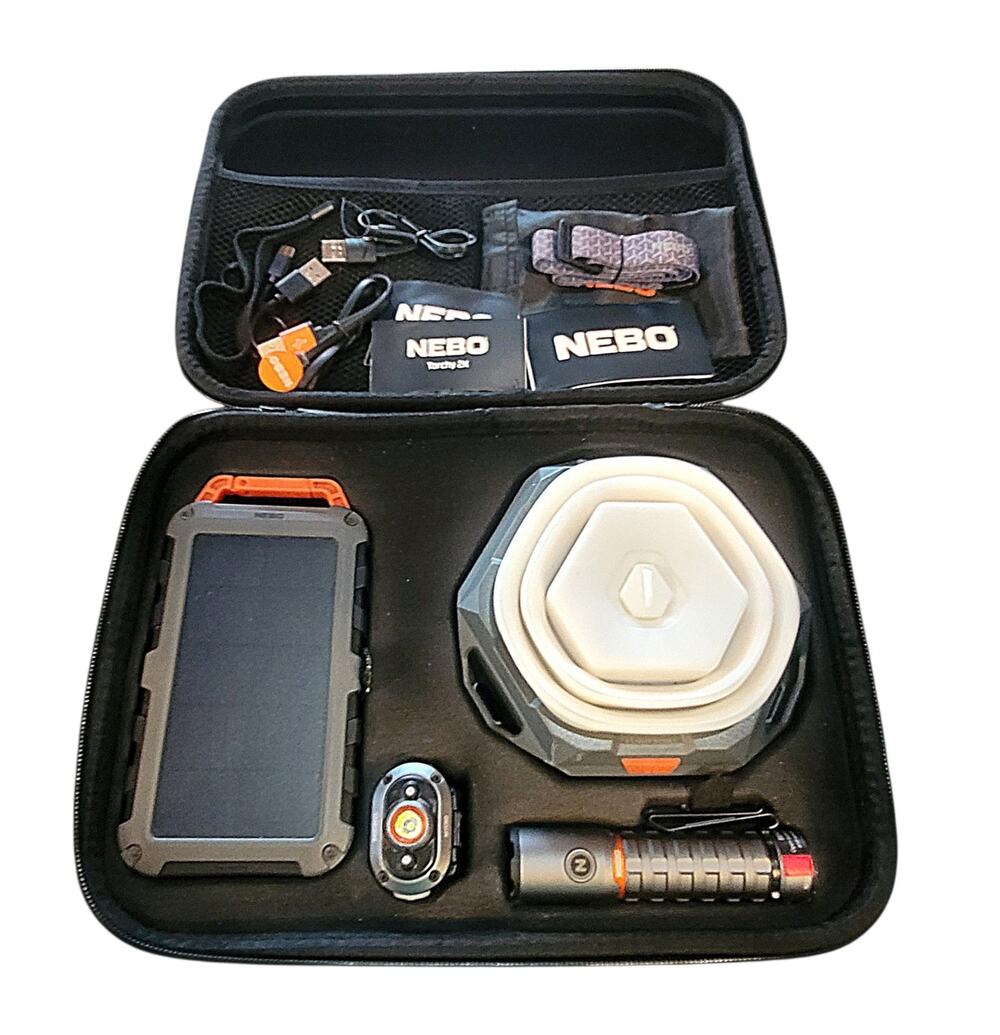 NEBO Emergency Power Light Kit Flashlight/Headlamp/Lantern/Solar Battery Charger